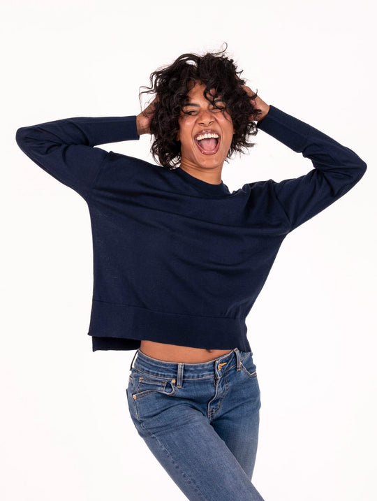 Pull Daniele Fiesoli in Pura Lana Merinos Blu