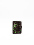 Kjore Project Wallet in Leather with Dark Brown and Green Studs