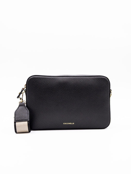 Minibag Tebe Small Coccinelle in Pelle Martellata Nero