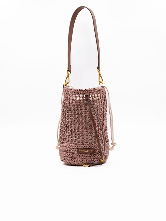 Eimer-Tasche Nefeli Gianni Chiarini aus Stroh in Blush