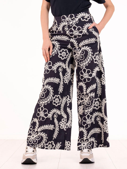 Pantalone Traffic People in Puro Cotone Ramage Blu e Bianco