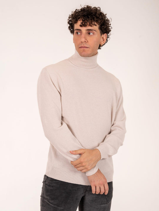 Rollkragenpullover Zanieri aus Wolle und Kaschmir Kreide