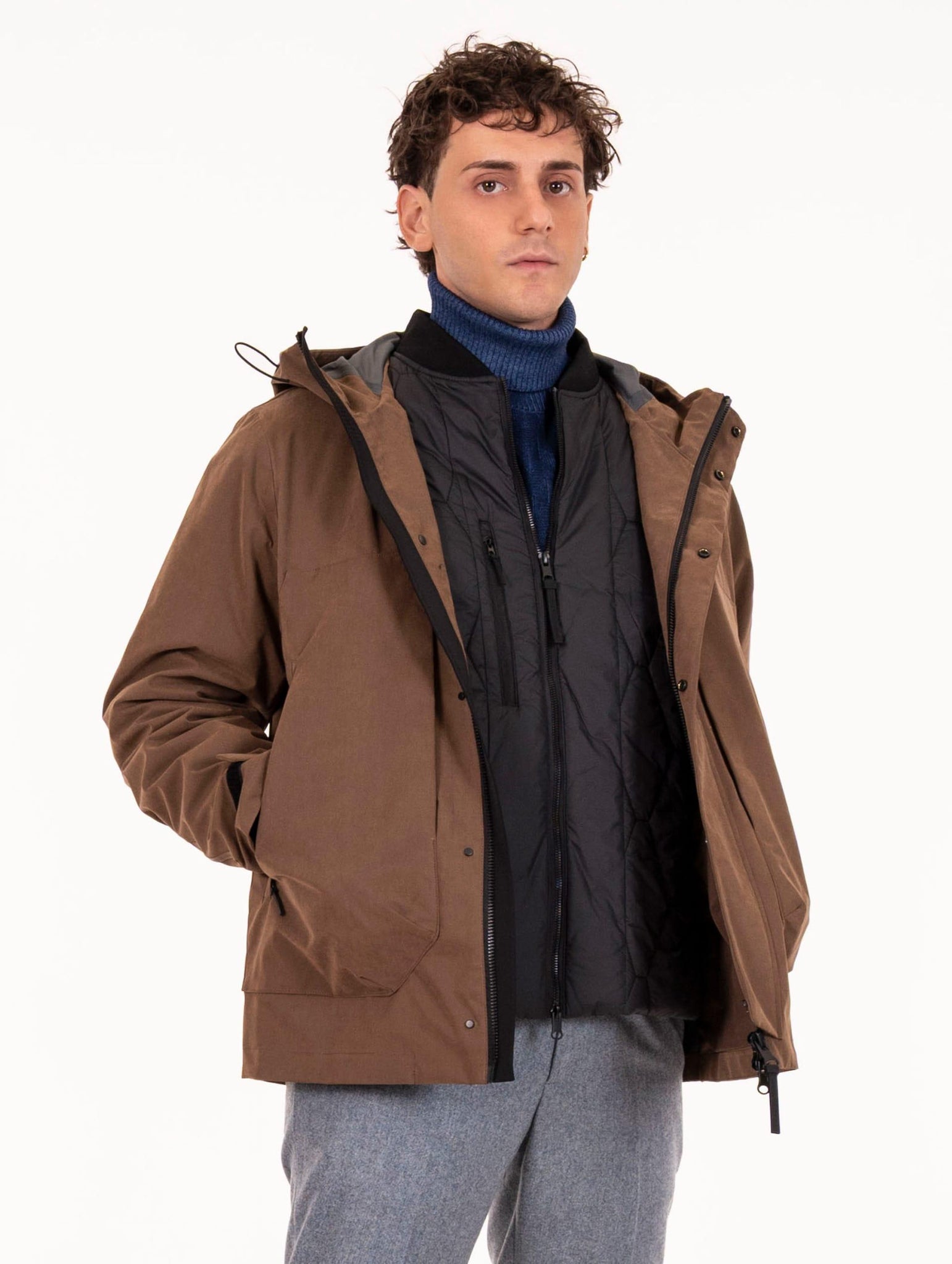 Giubbotto Tone People of Shibuya in Micorfibra Marrone TONEPM948260 People of Shibuya