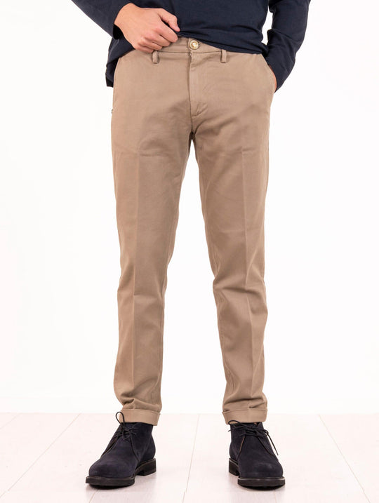 Pantalone Re-Hash in Cotone e Tencel Beige