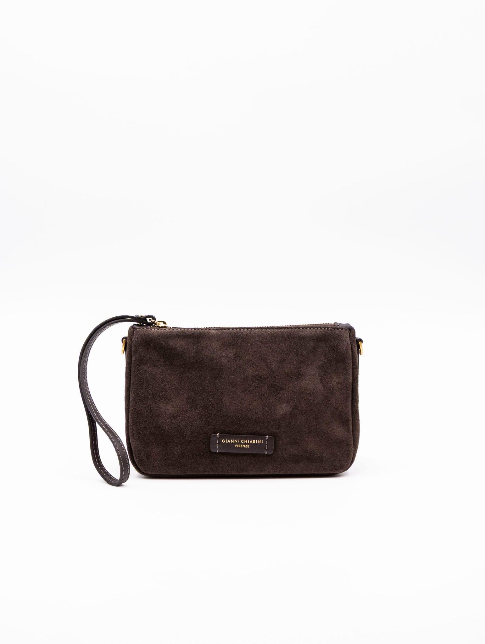 Minibag Nora Pouch Gianni Chiarini in Suede Moka BS10224CM-PL974 Gianni Chiarini