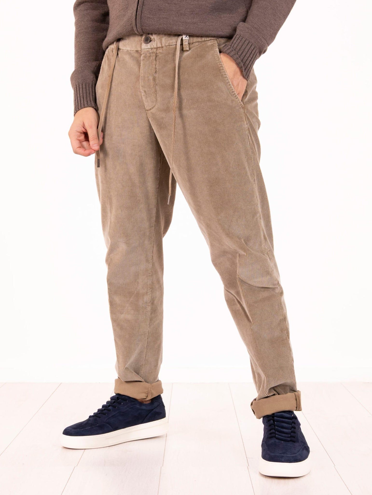 Pantalone Myths in Velluto a Coste Beige 25WM12L14-FR44 Myths