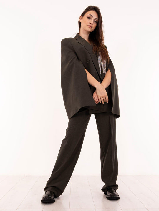 Blazer Circus Hotel Militär Glam in Lana Vergine Grün