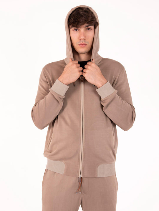 Felpa Chic Devore in Viscosa Beige