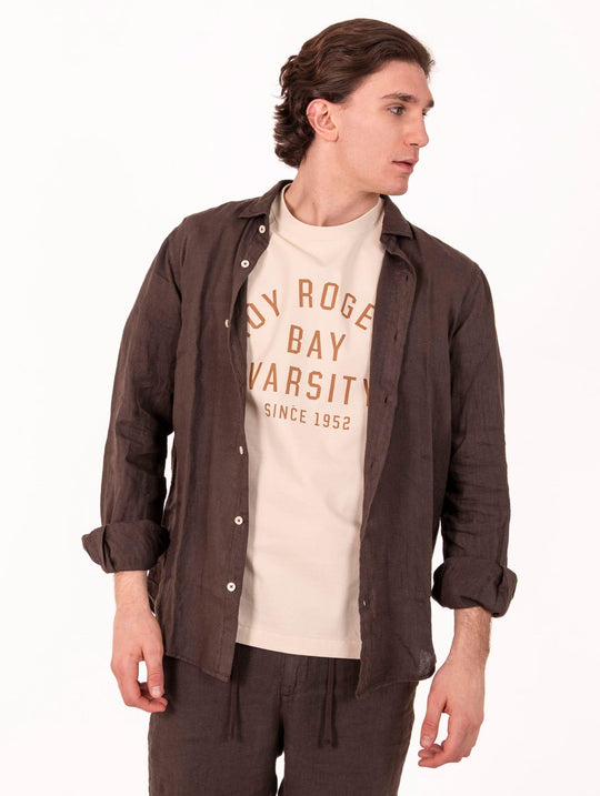 Hemd Roy Roger's Pierce aus Leinen Testa di Moro