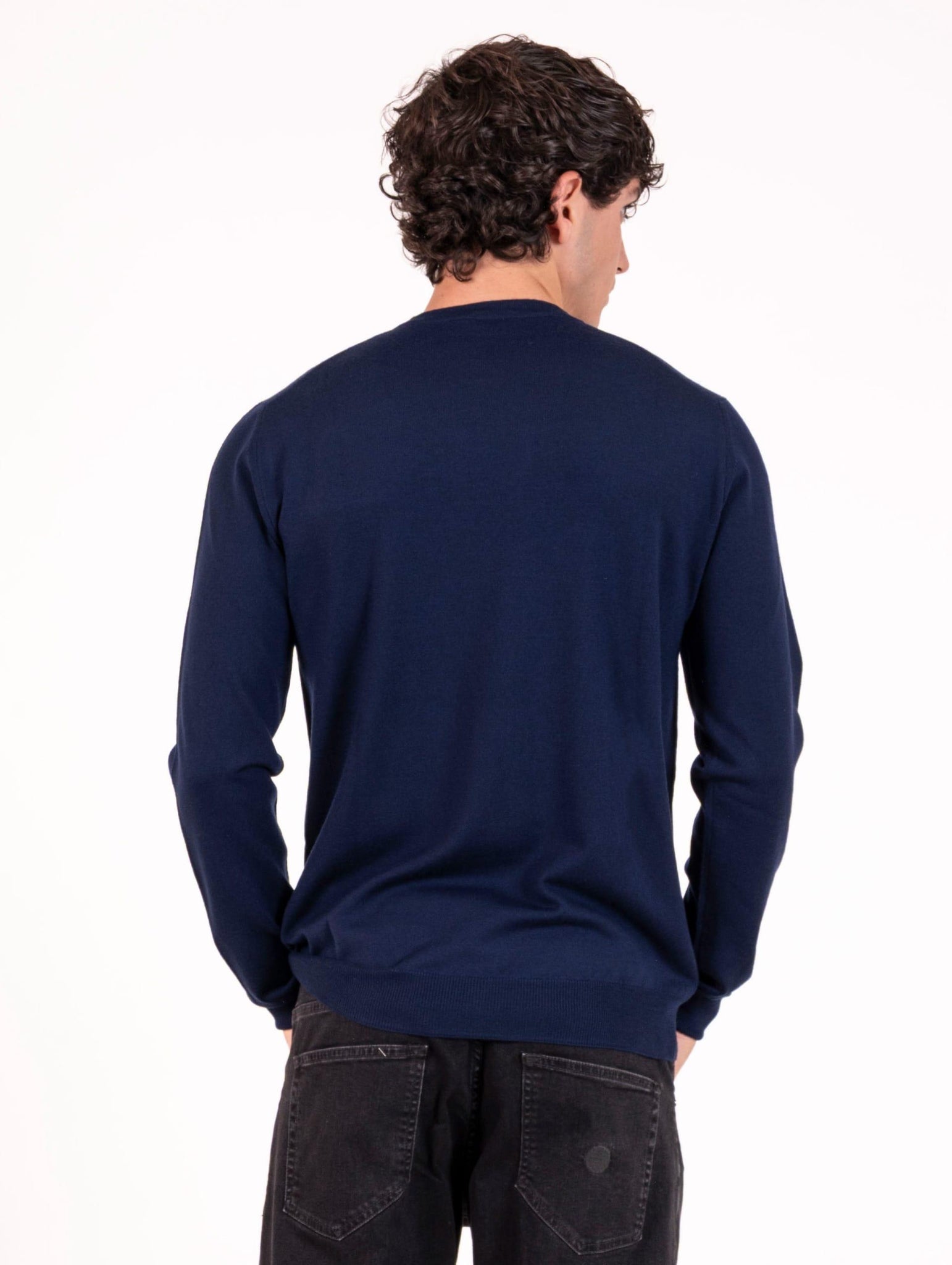 Maglia Girocollo Zanieri in Lana Merycash Fine Bluette CG-GRU-210153667 Zanieri