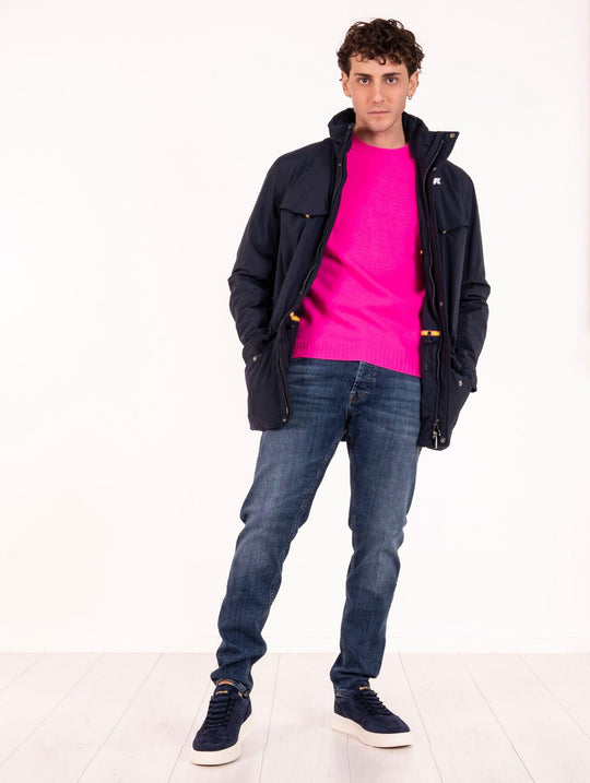 Manuel K-Way Field Jacket in Blue Technical Fabric