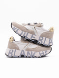 Voile Blanche Club105 White and Beige Suede and Nylon Sneakers