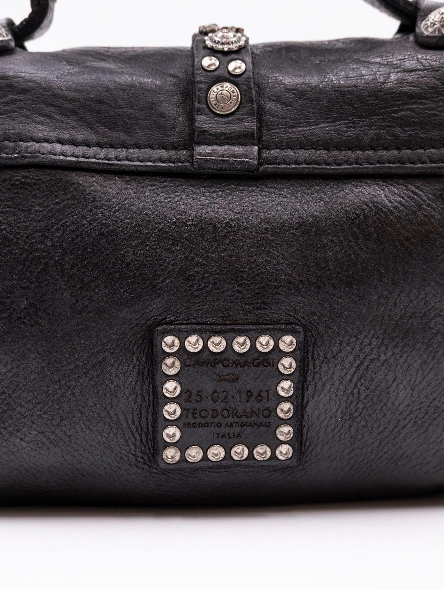 Borsa Porzia Campomaggi con Borchie e Strass in Pelle Nera C042610ND-X2876C0001 Campomaggi