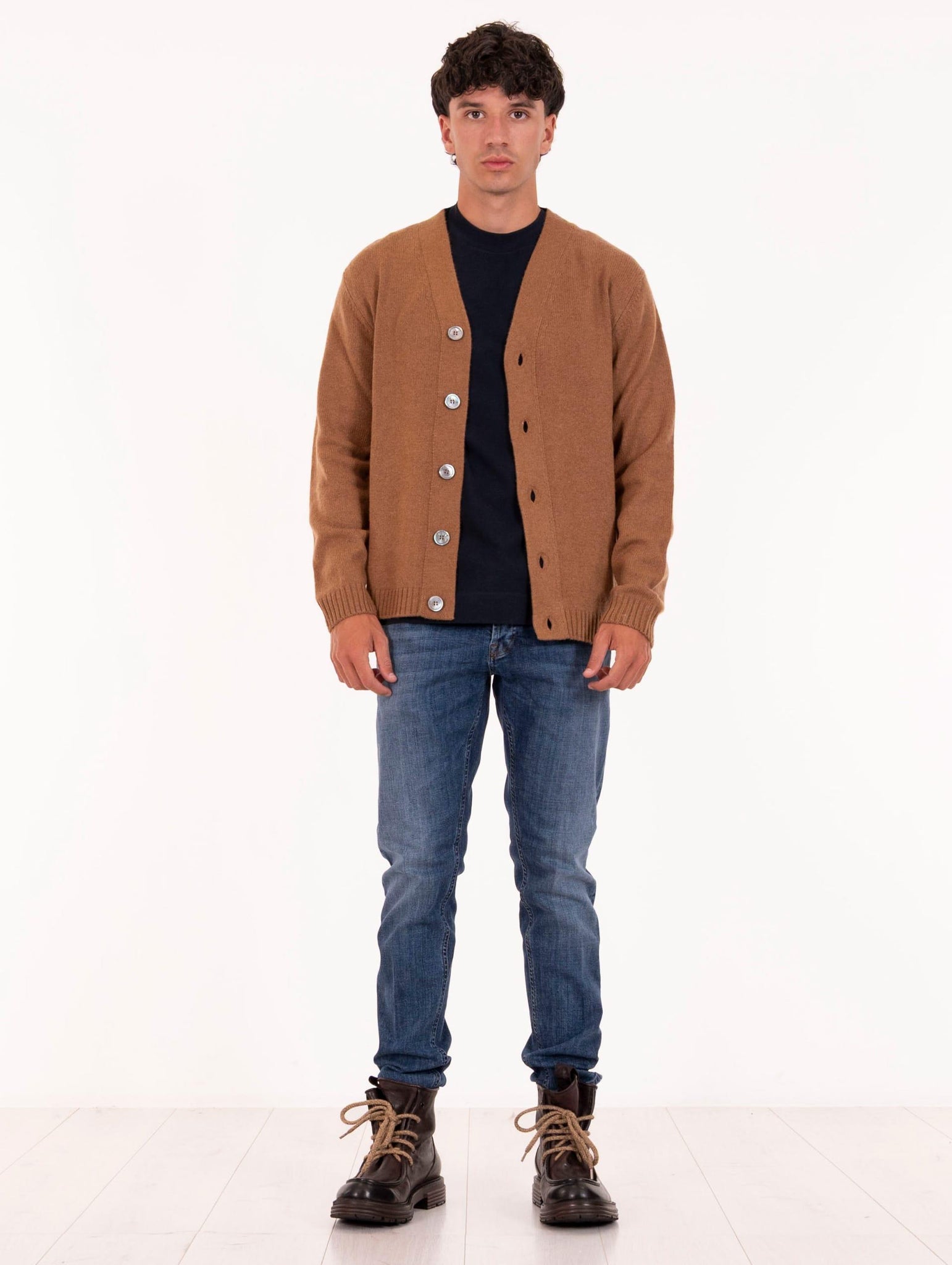 Cardigan Daniele Fiesoli in Eco Cashmere Rhum 301734 Daniele Fiesoli