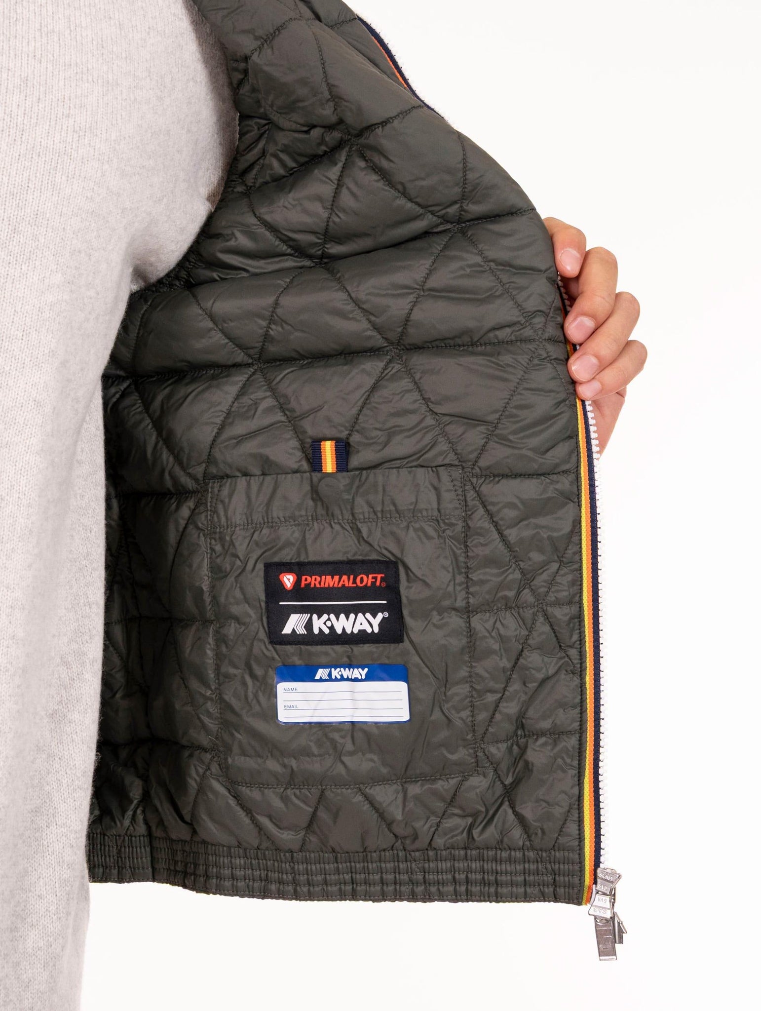 Gilet Valen K-Way in Tessuto Tecnico Verde Militare K2136BWWMR K-Way