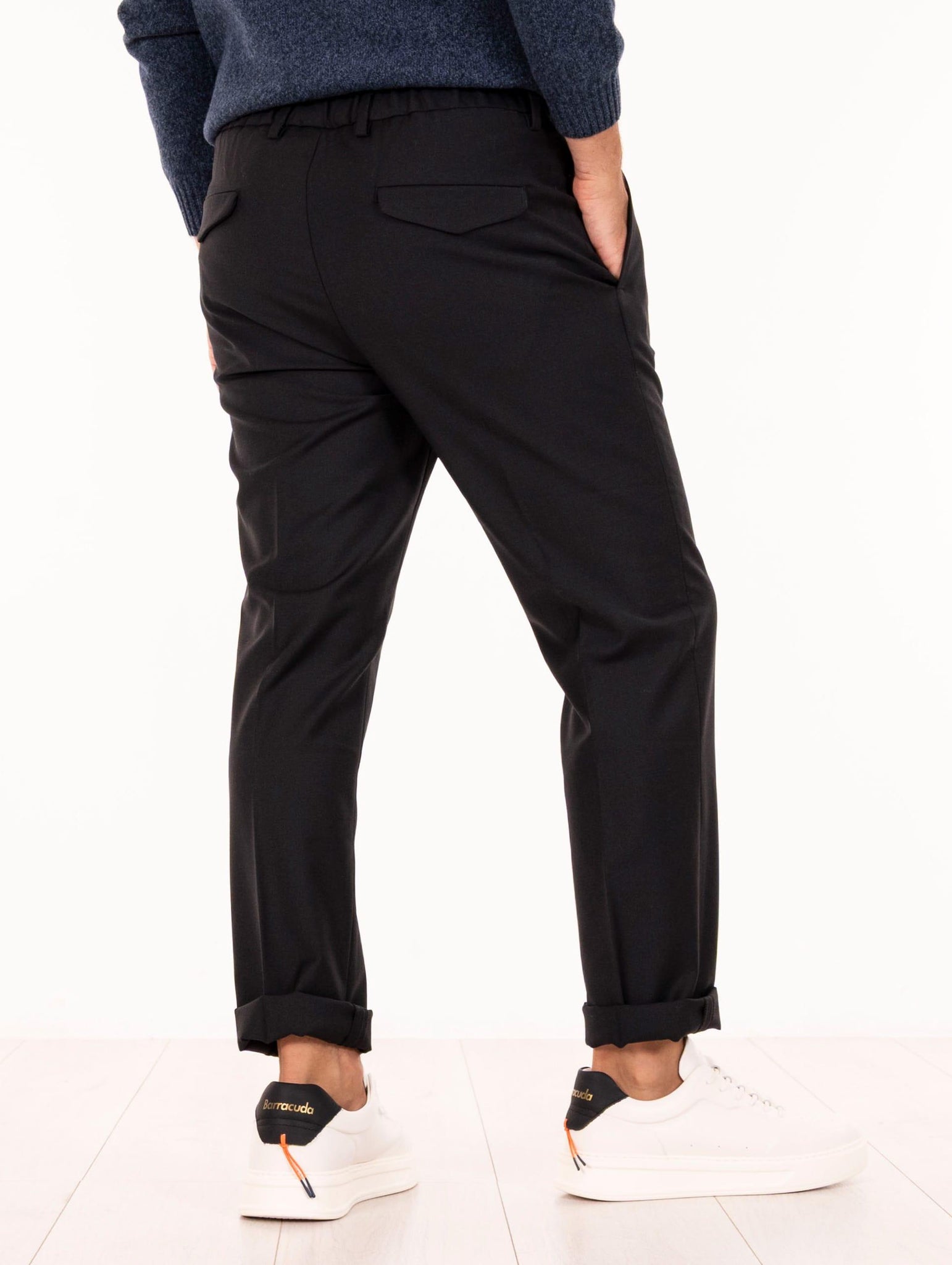 Pantalone Devorè in Tecno Wool Nero DVR15C-W20220001 Devore