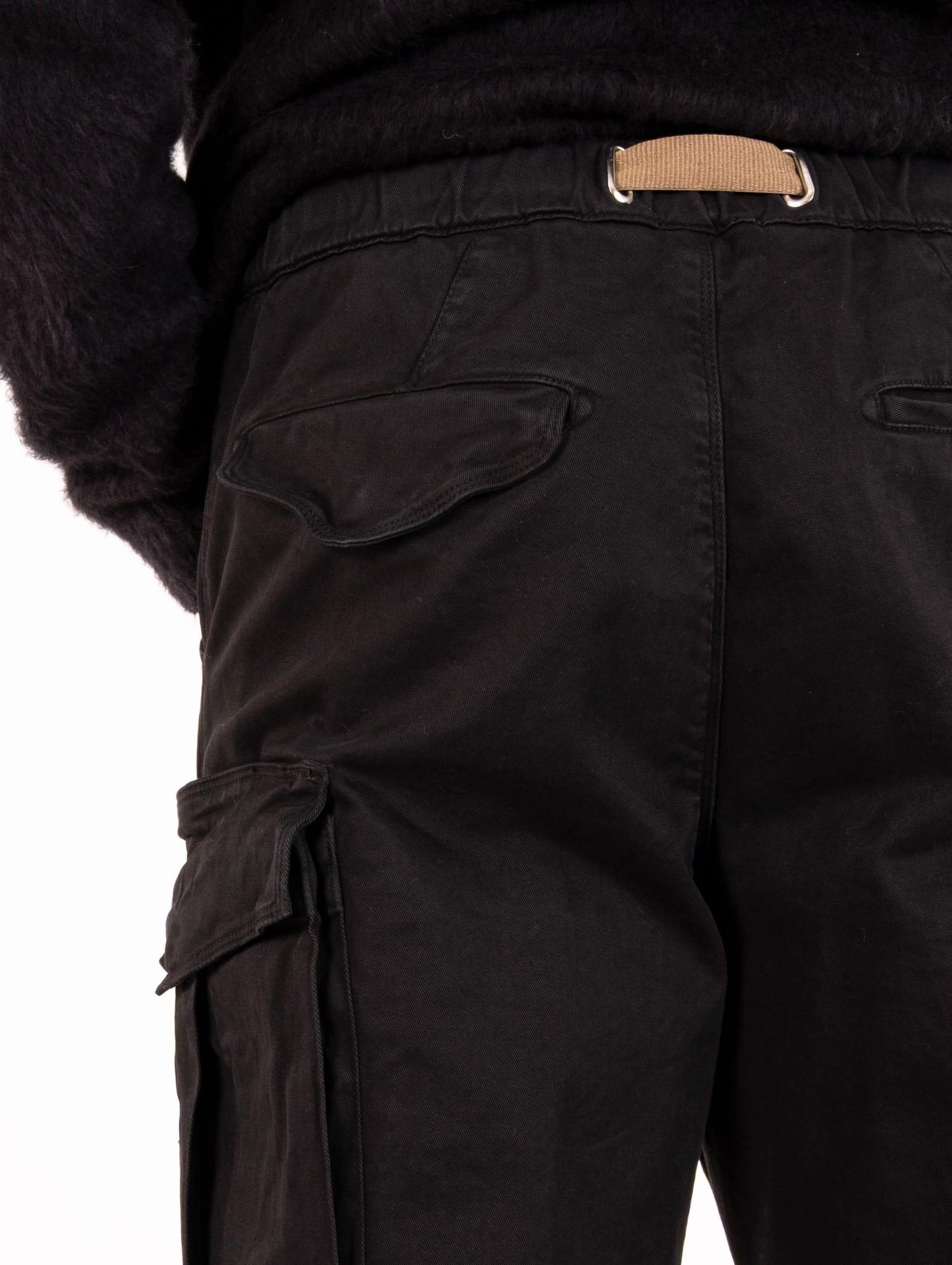 Pantaloni Cargo White Sand in Cotone Nero 25WSU6905999 White Sand