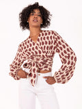 Blusa Beatrice Four Stroke in Viscosa Ecrù e Bordeaux