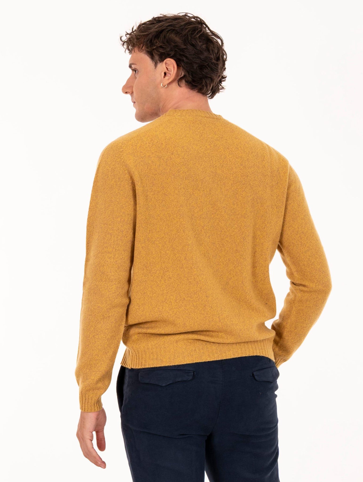 Girocollo Zanieri in Lana Cashmere Ocra Melange CG-GRU-350152560 Zanieri