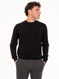 Maglia Girocollo Zanieri in Lana Merycash Fine Nero