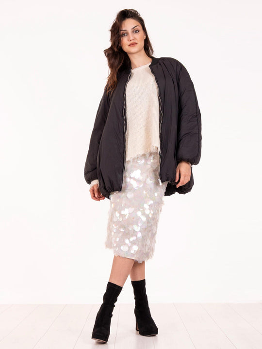 Maxi Bomber Meimeij in Nylon Nero