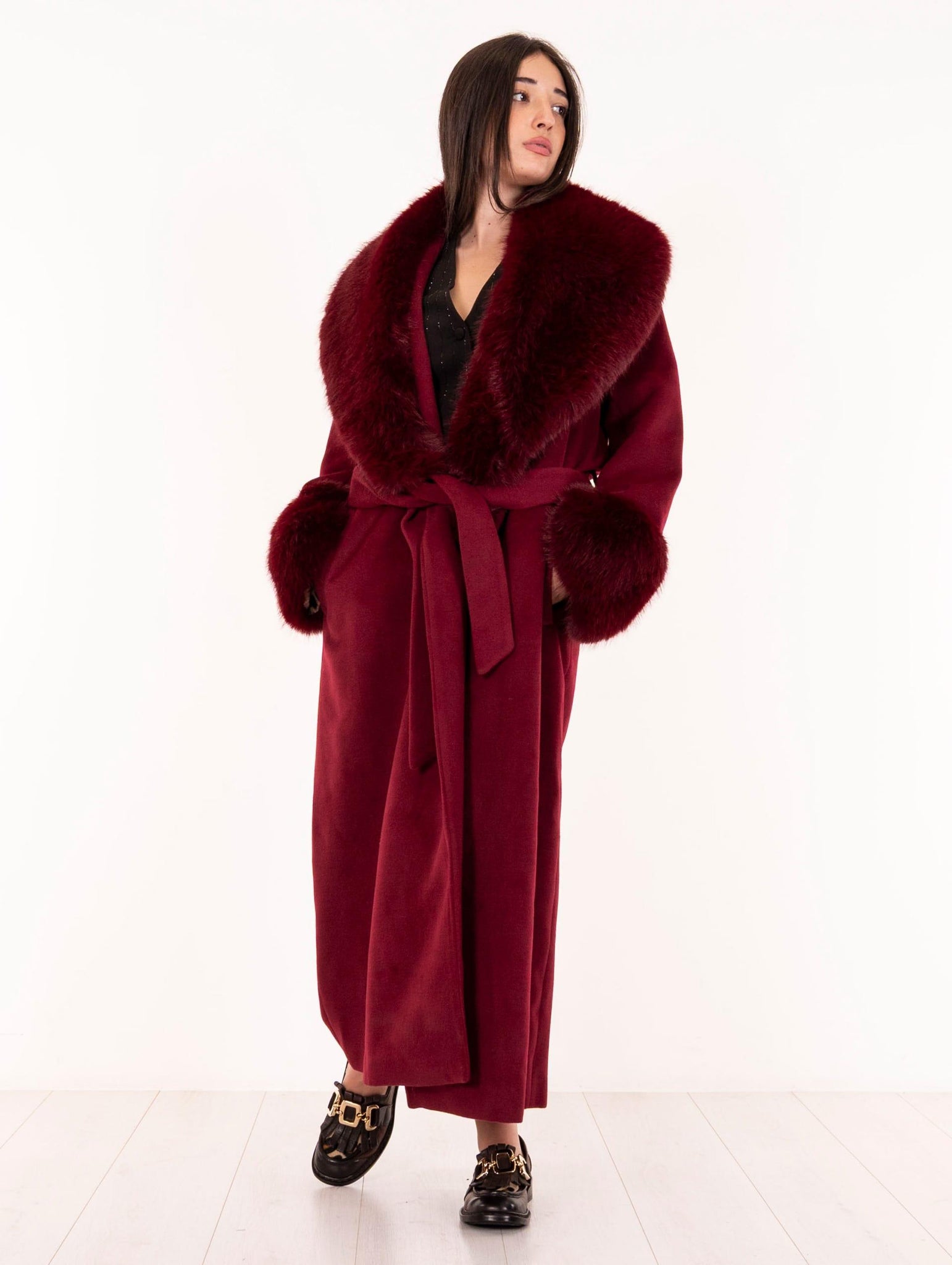 Cappotto No Secret con Cintura Ciliegia 253NS000CILI NoSecrets