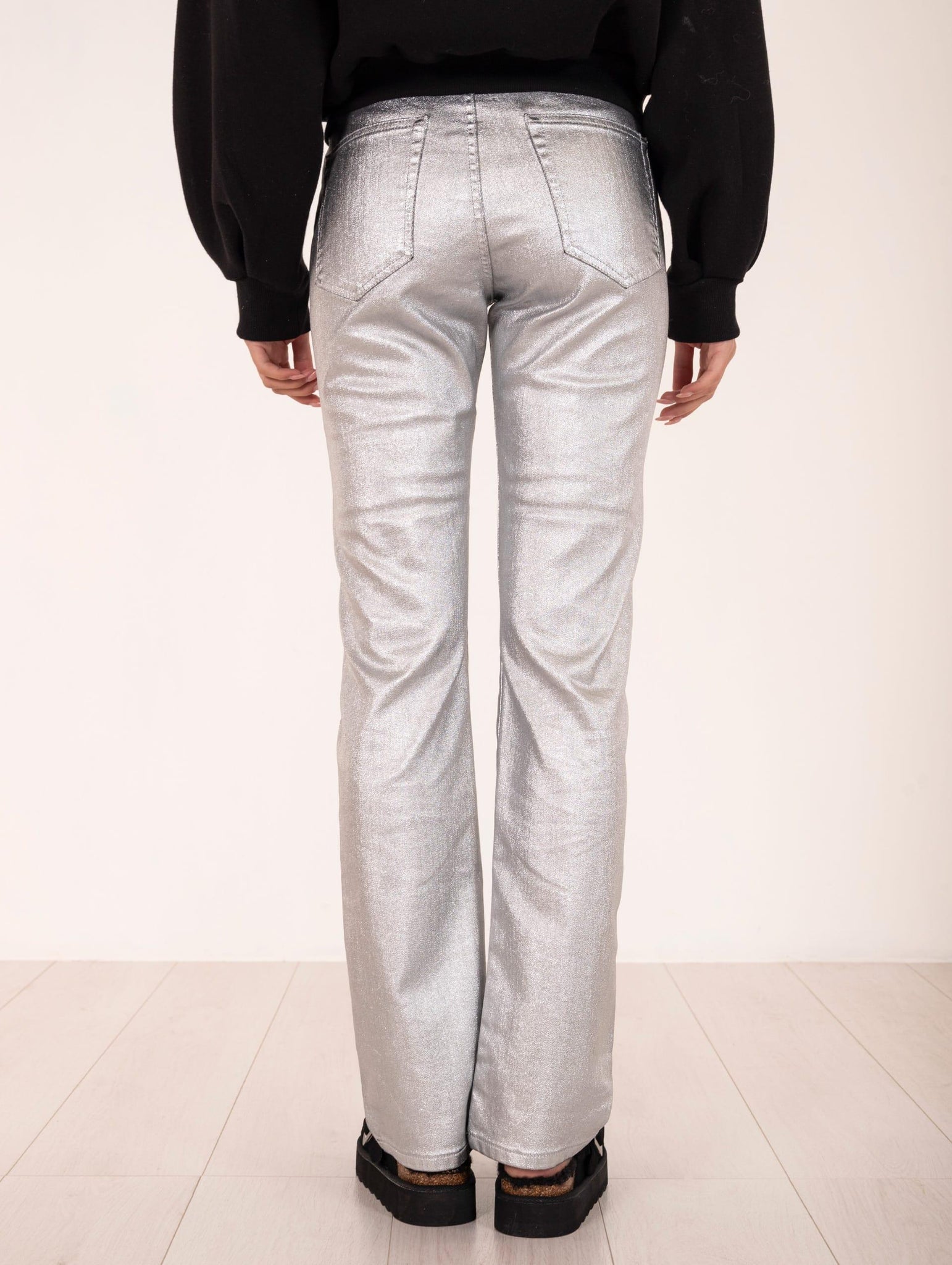 Pantalone Circus Hotel in Cotone Laminato Argento H4WY05Z07-0 Circus Hotel