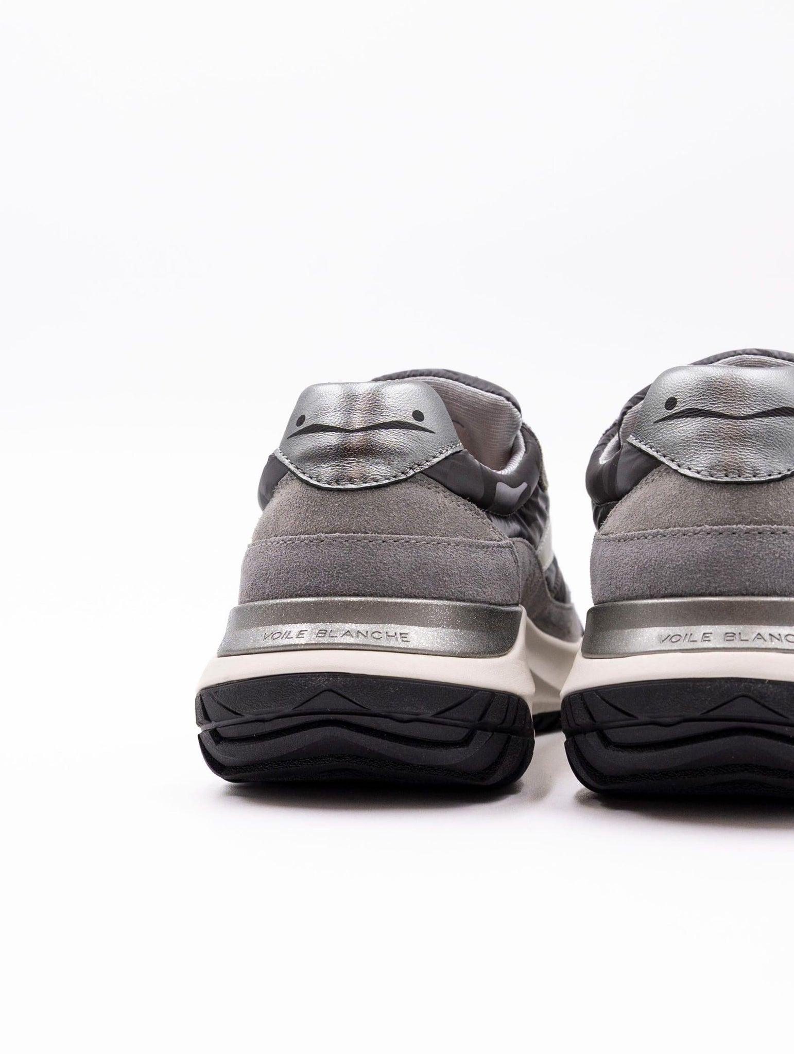 Sneakers Club Act Voile Blanche in Suede e Nylon Piombo e Argento CLUBACTWLEADSILVER Voile Blanche