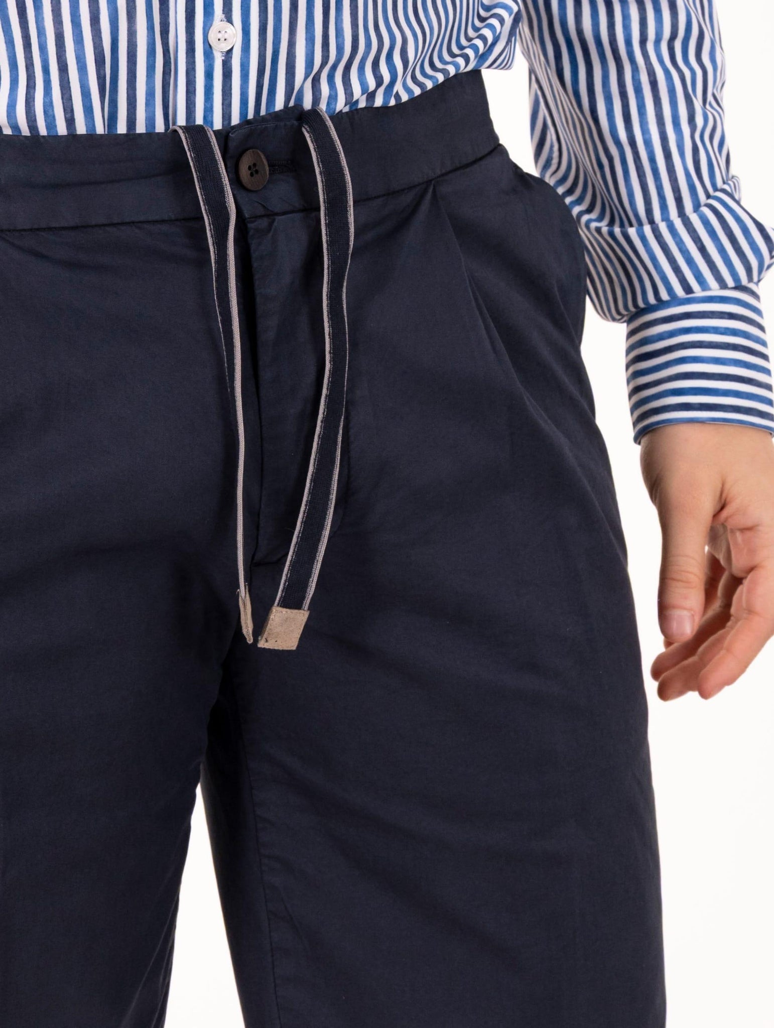 Bermuda Devorè in Cotone Navy D114-G002TC394 Devore