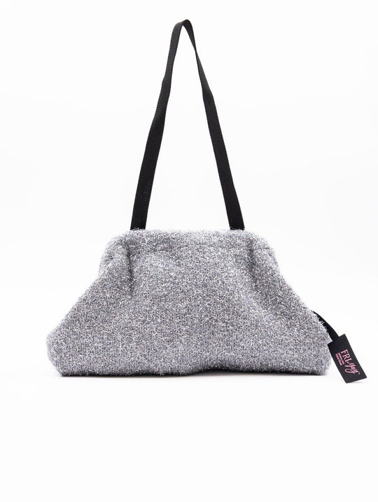 Clutch Fri-Yay in Fil Coupè Lurex Argento