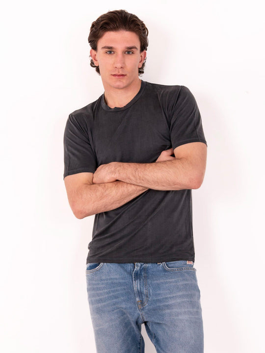 T-Shirt Daniele Fiesoli in Cupro Antracite