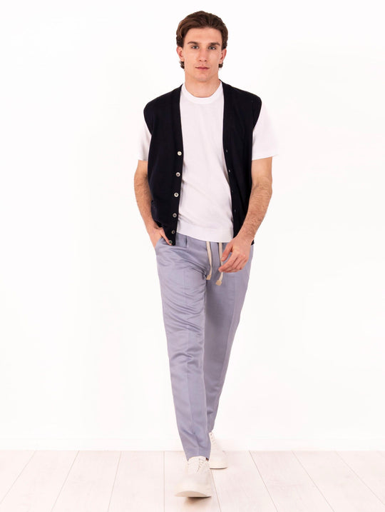 Gilet Alpha Studio in Cotone Blu Notte