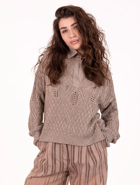 Polo D.Exterior Lurex Mocha