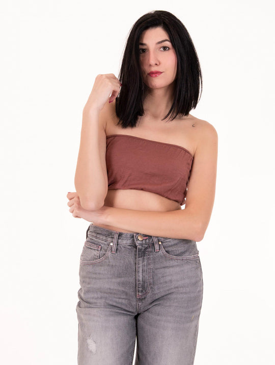 Top Fascia Daniele Fiesoli in Cotone Ruggine
