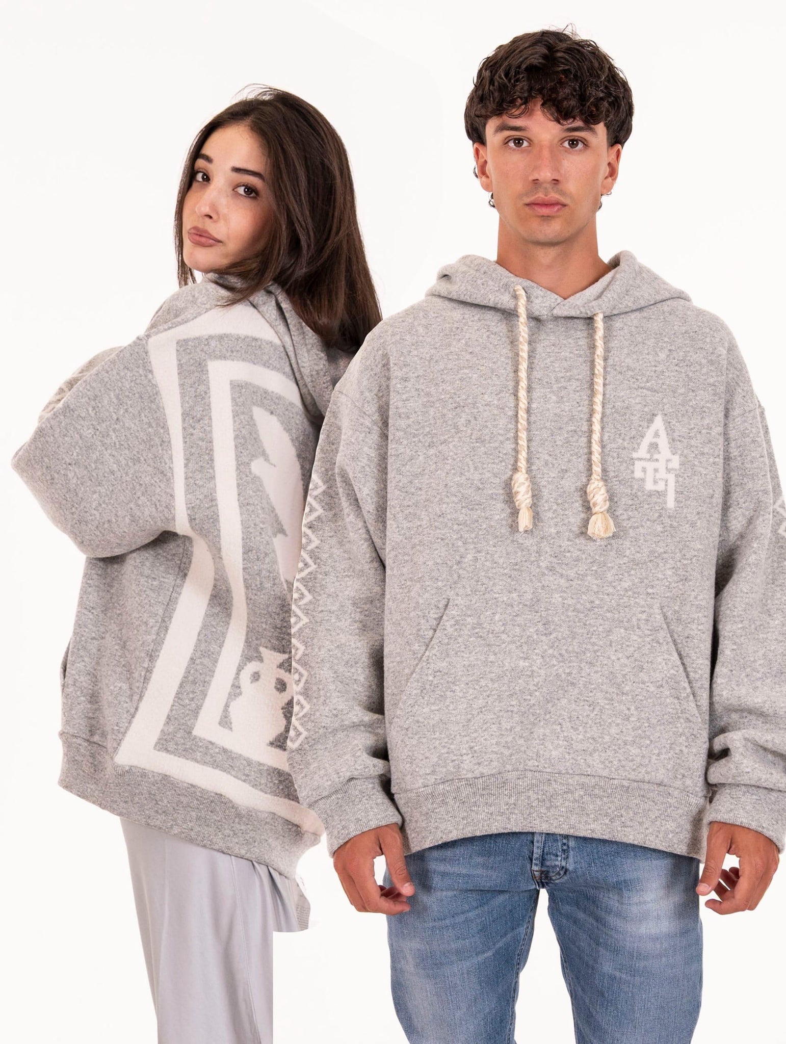 Felpa Palmer Al Ain in Lana Grigia AHWWW102PALMER Al Ain