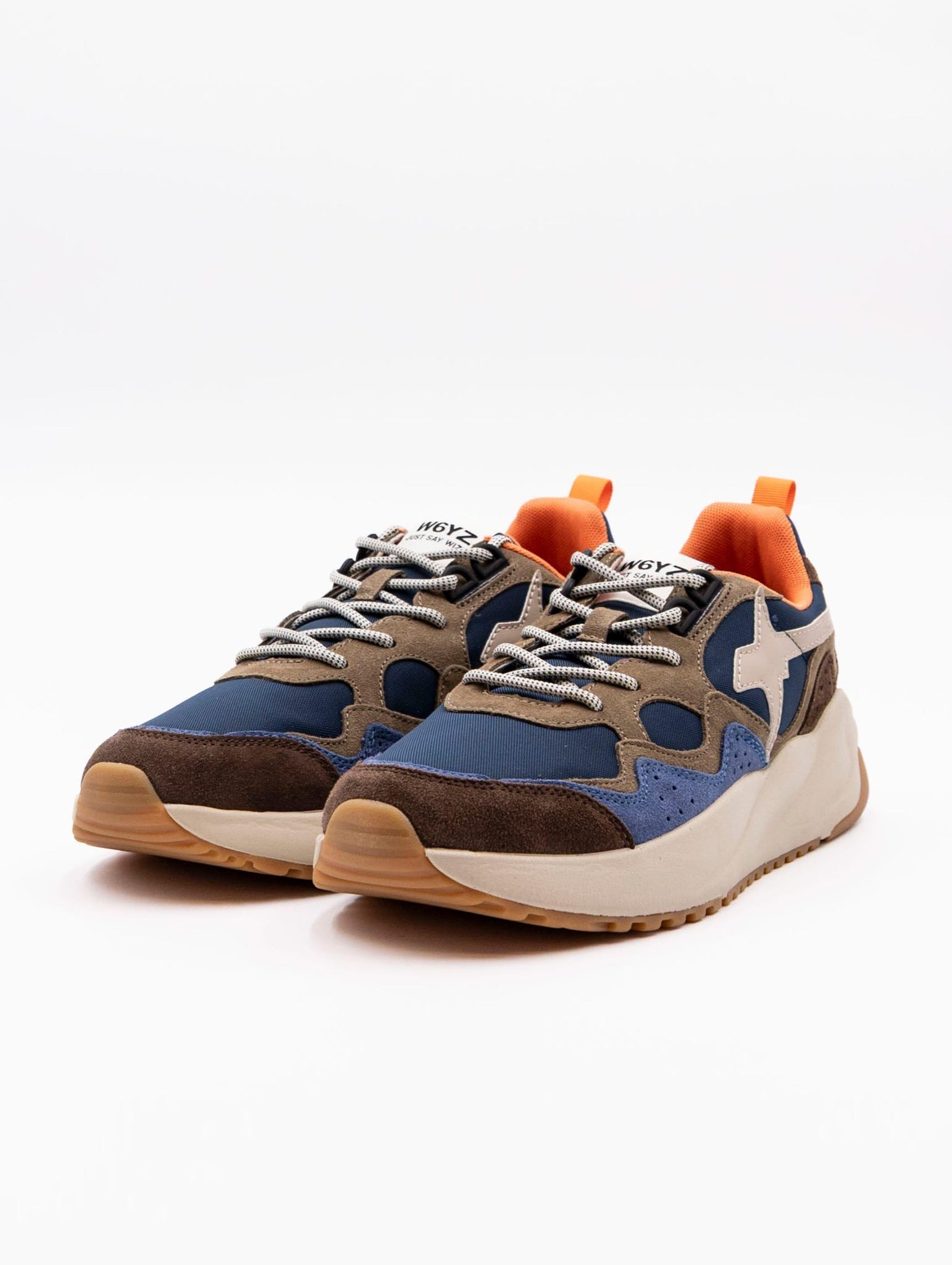 Sneakers Flick W6YZ in Tessuto Tecnico e Suede Navy e Tortora FLICK-MSUEDE/NYLON W6YZ