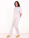 T-shirt Bottoni White Wise in Cotone Bianca