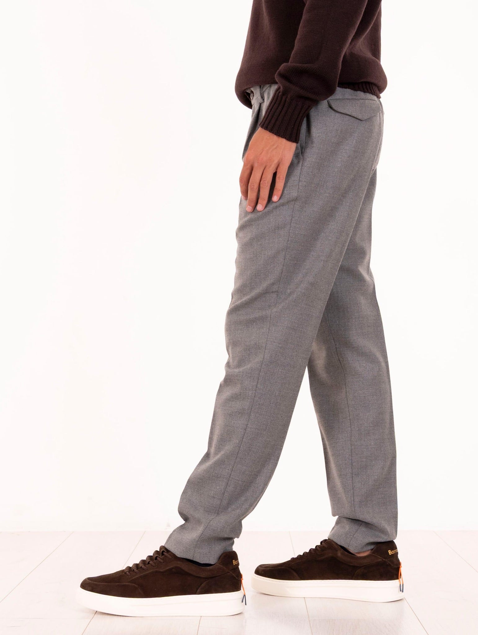 Pantalone Devore in Misto Lana Grigio DVR15C-W21020205 Devore