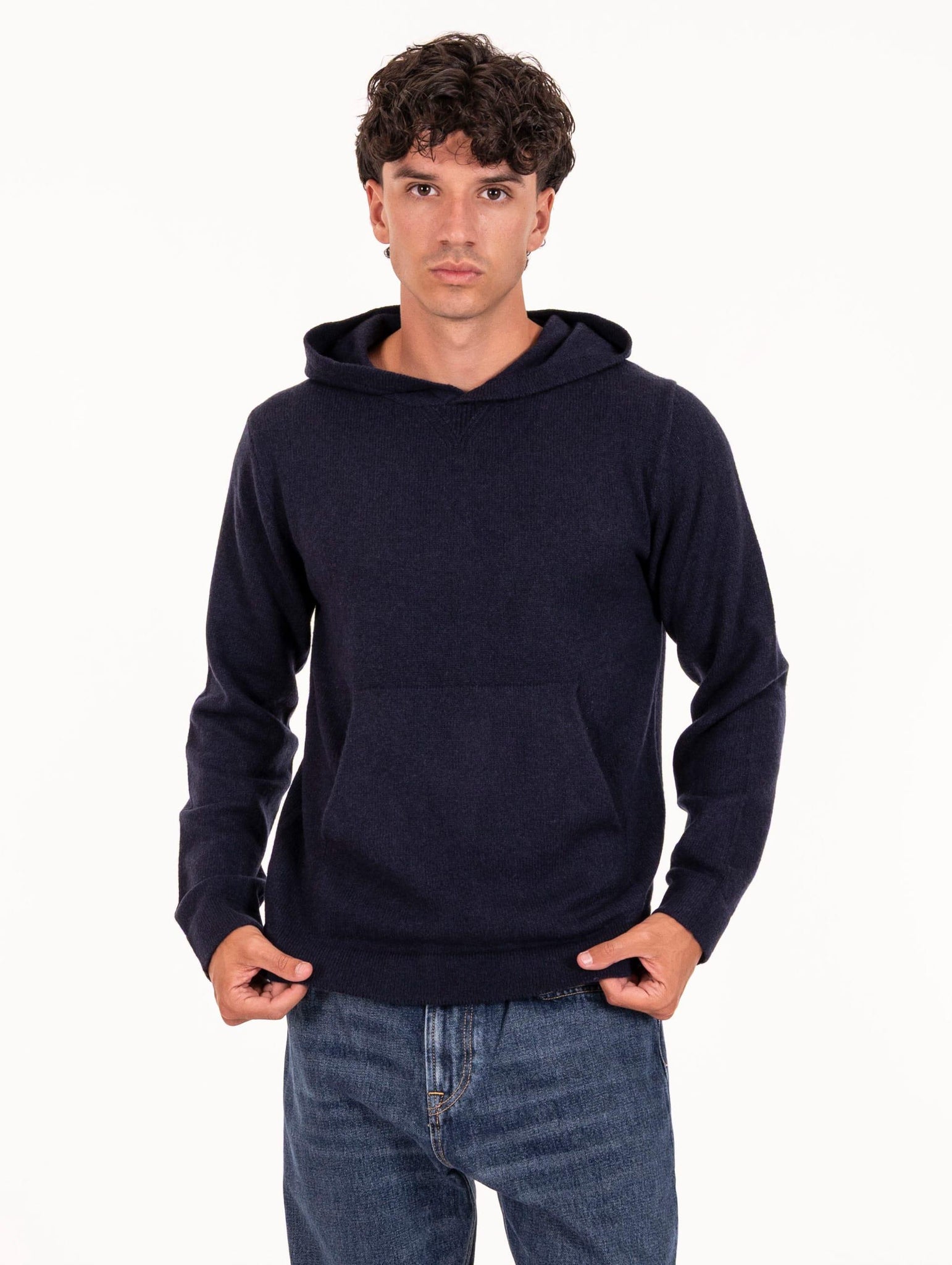 Felpa con Cappuccio Daniele Fiesoli in Eco Cashmere Blu 343623 Daniele Fiesoli