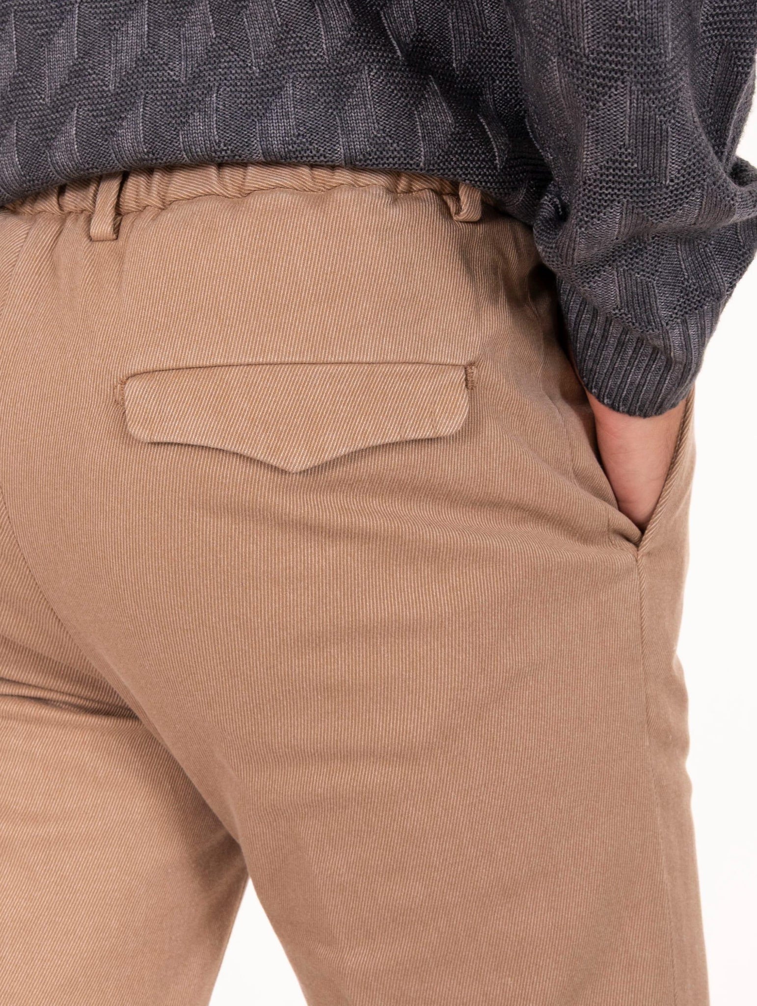 Pantalone Devore in Cotone Cover Melange Cammello e Naturale DVR15-G040TC549 Devore