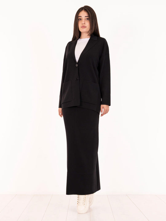 Gonna Tricot Alpha Studio in Viscosa Nera