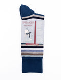 Marcoliani Milano Sneaker-Socken aus navyblauer und grauer Baumwolle