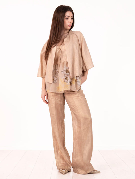 Giacca Kimono Alessia Santi in Lino Oro
