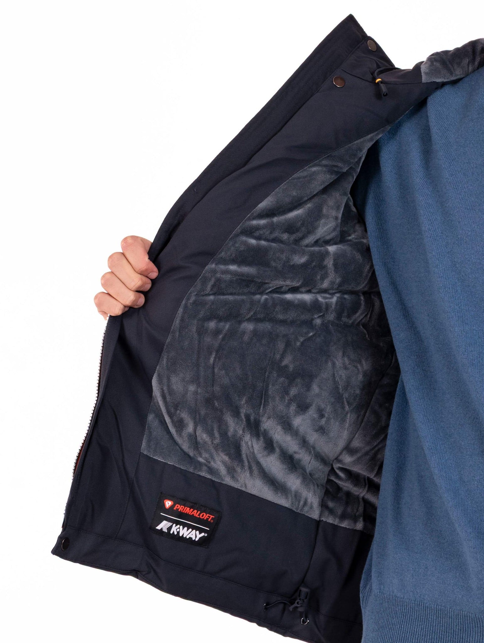 Giubbotto Jacko K-Way in Tessuto Tecnico Blu K8133DWAL9 K-Way