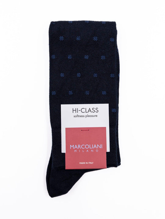 Marcoliani Milano Hi Class Socken aus Modal und Kaschmir Blau
