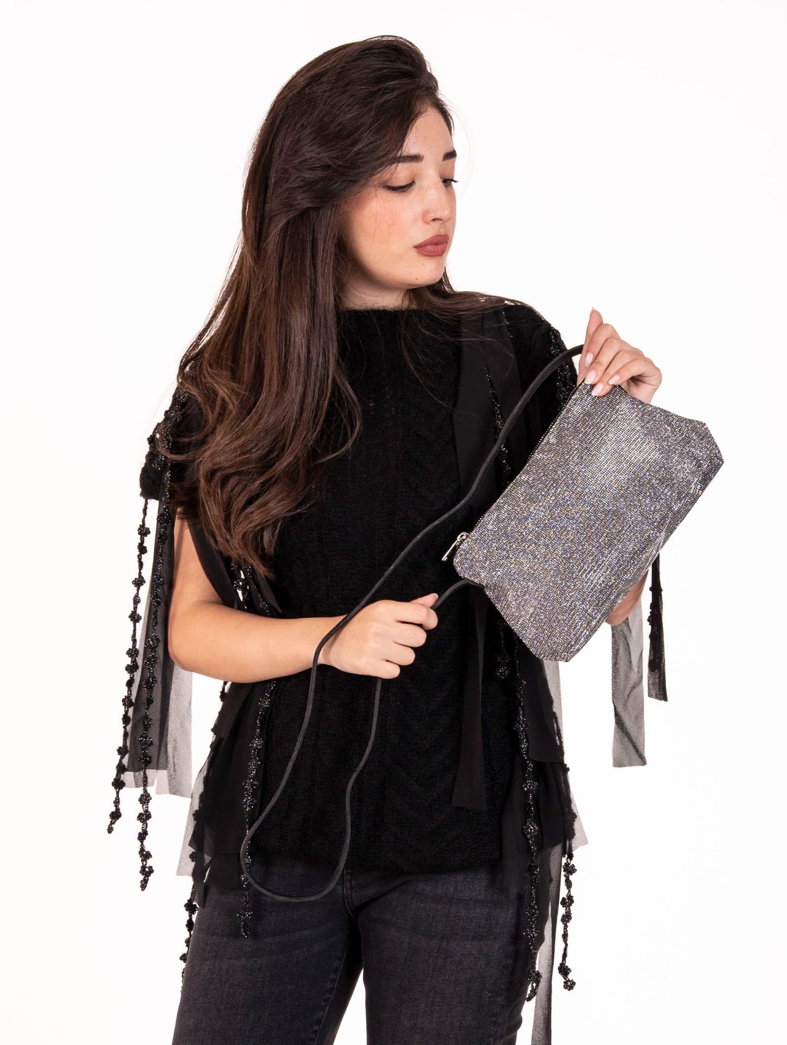 Borsa Manuela L'aura Argento MANUELASMALLGGAN L'AURA