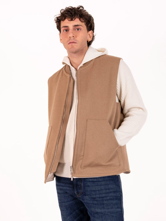 Gilet Lardini in Lana Cammello