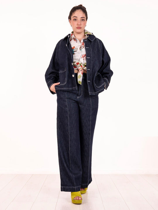 Giacca Travail Roy Rogers's in Denim Scuro