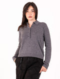Maglia Polo Alpha Studio in Pura Lana Antracite