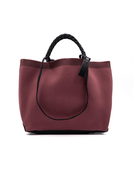 Borsa Bicolor Fri-yay in Maglia Ciliegia e Marrone